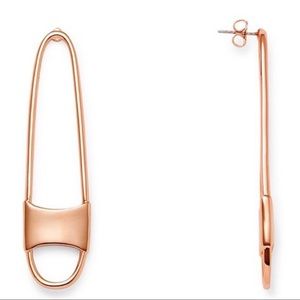NWT Rebecca Minkoff Runway Safety Pin Earring Rose